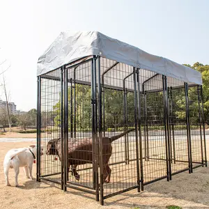 Kandang anjing besar luar ruangan, pagar anjing tahan hujan dan tahan matahari dengan kunci keselamatan pagar hewan peliharaan