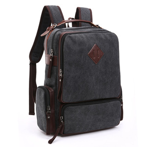 European American Style Large Capacity Practical <b>Computer</b> Backpack Vertical Square Travel Canvas <b>Bag</b> Student School <b>Bag</b> - Product Image 1
