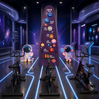 Machine de jeu de défi énergétique sur vélo Space Planet, jeu de stand de kermesse avec éclairage à énergie cyclique pour musées et événements