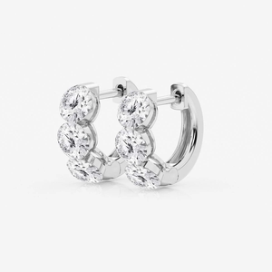 Boucles d'oreilles créoles en diamant de laboratoire Boundless Embrace, bijoux élégants et intemporels pour tous les jours, occasions spéciales et style moderne - Product Image 2