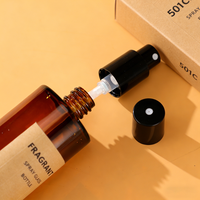 Flacon pulvérisateur de parfum en verre ambré de 200 ml avec brume fine pour l'emballage d'huiles essentielles et d'huiles capillaires, emballage personnalisé en boîte