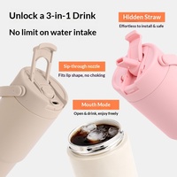 Nouvelle tasse à café en acier inoxydable avec revêtement céramique, grande capacité, isolation sous vide 6-12h, épaissie, portable, pour voiture, 30oz