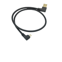 Kabel Pengisian Daya USB/A Male 2.0 Kecepatan Tinggi Sudut Kanan 90 Derajat dengan Pelindung PVC dan Anyaman untuk Penggunaan Kamera dan Komputer