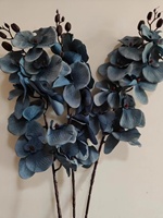 Bunga anggrek kupu-kupu warna musim gugur 9 Kepala besar Phalaenopsis dicetak kain Matte buatan untuk acara rumah