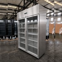 Congélateur professionnel à porte vitrée pour la restauration, avec refroidissement ventilé et système No Frost, pour stockage vertical