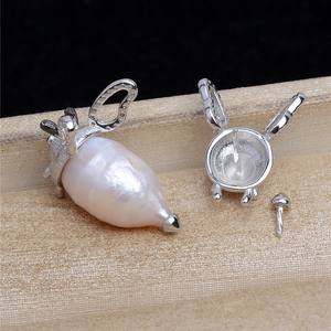 Accesorio de Plata S925 con Orificio Pasante para Colgante de Abeja, Soporte para Colgante de Avispa Barroco de 6mm, Soporte para Cuentas Chapado en Oro para DIY - Product Image 3