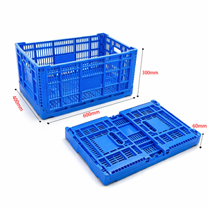 Caisse en plastique pliable empilable pour le stockage des fruits et légumes, durable, ventilée, en maille, pliable - Product Image 3