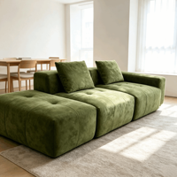 Canapé modulaire compressé en tissu personnalisable avec cadre en bois massif sous vide pour salon