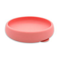 Assiette ronde en silicone incassable, antidérapante, anti-débordement, avec ventouse, sans BPA, compatible lave-vaisselle et micro-ondes, pour l'alimentation des bébés et des tout-petits