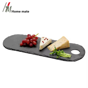 Plats en ardoise naturelle à bordure naturelle particulièrement décoratifs 38x15cm, plats de service en ardoise - Product Image 2