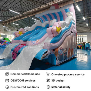Tobogán Acuático Inflable para Gatos, Tobogán Acuático Doble Resistente para Niños con Piscina para Niños y Adultos - Product Image 2
