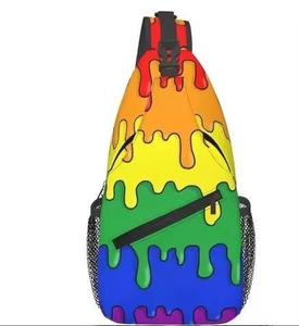 Rainbow Sling Bag Gay Proud Cross Chest Bag Sling Backpack Fashion Hiking Daypack Unisex Chest Shoulder Bag