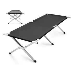 Folding Lightweight Stretcher Canvas Camp Cots Camping Bed Bunk Aluminium Camping