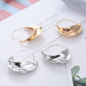 Pendientes <span class=keywords><strong>de</strong></span> aro <span class=keywords><strong>de</strong></span> <span class=keywords><strong>oro</strong></span> y plata para mujer, pendientes <span class=keywords><strong>de</strong></span> aro con diseño geométrico único, Irregular, cesta grande, barco, Fulani - Product Image 3