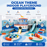 Toboggan d'intérieur en forme de navire océanique avec des marches souples et une zone d'activités à bas niveau pour les centres de divertissement familial