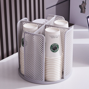 Disposable Paper Cup Holder Round L Size For Coffee Tea Storage Organizing Kitchen Countertop Rack - Product Image 4