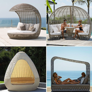 Chaise longue de jardin en rotin synthétique PE moderne toutes saisons pour patio, <span class=keywords><strong>piscine</strong></span>, cour et hôtel - Product Image 5