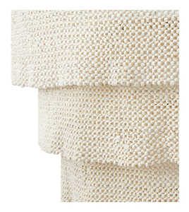 ナチュラルホワイトココビーズペンダントライトリビングルーム用ラウンドヴィラ階段大白3層リングラウンドココナッツシェル - Product Image 4