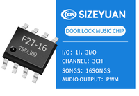 SZY F27-16 Puce musicale pour sonnette à 3 canaux avec 25 mélodies, sortie PWM et DAC, boîtier SOP8, 2.0-5.5V