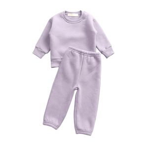 Conjuntos de Ropa Deportiva para Niños y Niñas, Sudadera y <span class=keywords><strong>Pantalones</strong></span> de Color Sólido, Tela de Forro Polar, Conjuntos Unisex de Manga Larga - Product Image 6