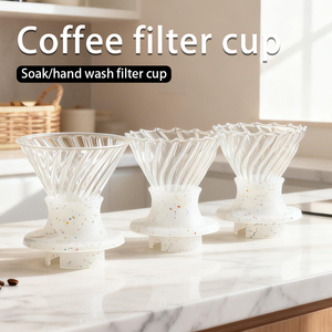 Tasse filtrante à café en verre pour infusion manuelle, capacité 300 ml, réutilisable, écologique, double usage (infusion et filtration), motif étoilé - Product Image 1