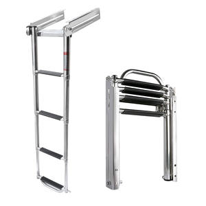 Échelle d'embarquement rétractable à quatre sections en acier inoxydable antidérapante, accessoire de quincaillerie marine pour yacht, bateau rapide, bateau en fibre de verre - Product Image 3