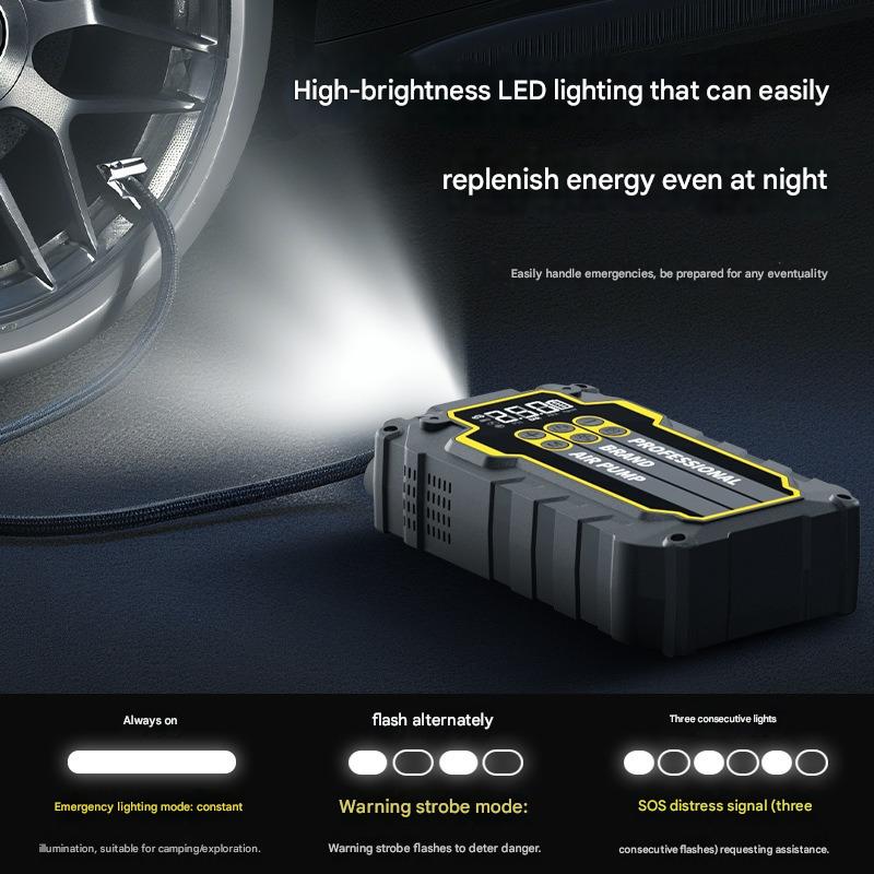 ORANGLES Portable 12V Car Jump Starter with Tire Inflator USB Power & Emergency LED Light for Roadside Assistance Saudi Arabia - angled perspective - presenting advantages - Image 4 of 4 | fits any environment | Purchase Portable 12V Car Jump Starter with Tire Inflator USB Power & Emergency LED Light for Roadside Assistance Saudi Arabia Michigan | Free Shipping ORANGLES