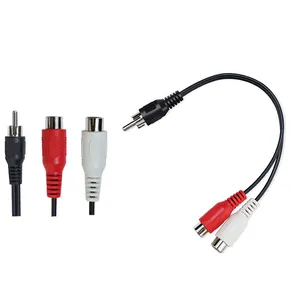 0,2 m Rca-Buchse zu Dual Rca-Stecker Y-Splitter-Kabel für Audio-Lautsprecher