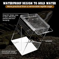Boîtier d'exposition personnalisé pour reptile Terrarium en acrylique avec bouton magnétique pour araignée, reptiles, lézard