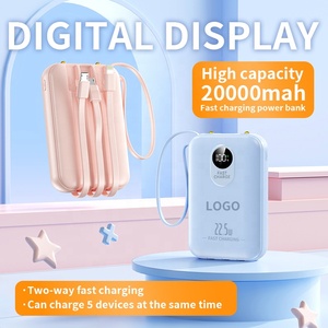 Power Bank OEM Certificato CCC da 20000mAh Ultra Sottile con Batteria Li-Polymer, 4 Cavi di Ricarica Integrati, Design con Cordino, Ricarica Rapida 22.5W - Product Image 4