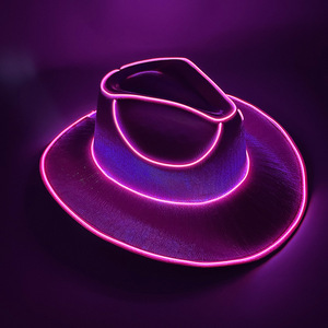Sombrero de Vaquero Inalámbrico con Luces LED de <span class=keywords><strong>Neón</strong></span> de Muchos Colores Intermitentes para Adultos, Artistas, Decoraciones para Fiestas de Graduación - Product Image 4