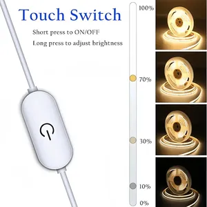 <span class=keywords><strong>Bande</strong></span> <span class=keywords><strong>LED</strong></span> COB <span class=keywords><strong>1m</strong></span> 3m 5m 6V, éclairage USB avec variateur tactile, blanc froid, blanc chaud, blanc neutre, ruban flexible dimmable pour cuisine, chambre, nuit - Product Image 4