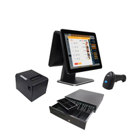 PC Inteligente Táctil de Pantalla Dual de 15.6 Pulgadas, CPU Core I3, 4GB+64GB RAM, Sistema Operativo Android/Windows, NFC, Multi-idioma, WiFi 6, Caja Registradora POS