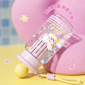 Phim hoạt hình chịu nhiệt độ cao của phụ nữ cách nhiệt rơm cốc nhựa cầm tay sinh viên nhà hiện đại công suất lớn drinkware - Product Image 1