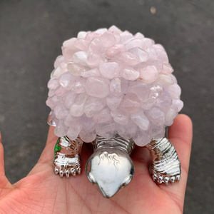 Venta al por mayor de tortugas de amatista natural, tortugas de plata hechas a mano con gemas, regalo único de tortuga de labradorita morada - Product Image 3