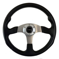 Volant de course universel en aluminium à rayons de 14 pouces (350 mm) avec revêtement PU pour drift automobile