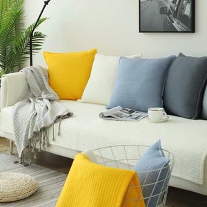Pure Cotton Nordic Sofa Cushion <b>Cover</b> Solid Color Non Slip Universal Pad Type Seat <b>Protector</b> For Living Room Furniture - Product Image 2