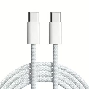 Premium 1M USB <b>C</b> Nylon Braided Data <b>Cable</b> PD 60W 3A Fast <b>Charging</b> <b>Type</b>-<b>C</b> to <b>Type</b>-<b>C</b> <b>Cable</b> for IP 15 16 Pro Max - Product Image 1