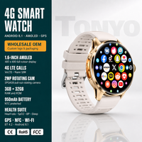 Montre connectée Android personnalisée avec logo OEM ODM, écran AMOLED, 4G, GPS, WiFi, suivi de la santé, boîtier en silicone et acier inoxydable