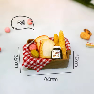 <span class=keywords><strong>Moule</strong></span> à panier à pain miniature en résine à l'échelle 1:12 avec baguette et beurre de cacahuète, nature morte rectangulaire - Product Image 6