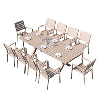 Ensemble de salle à manger moderne en aluminium pour cuisine, jardin et extérieur, pour restaurants et hôtels, chaises et tables durables et imperméables pour événements