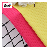 220 GSM 170 CM FDY RIB POLY SPANDEX POLYESTER Tissu en tricot extensible teint