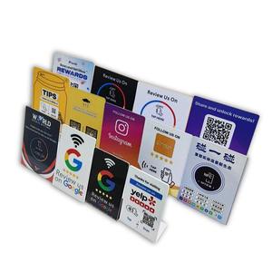 Carte de membre NFC personnalisée <span class=keywords><strong>en</strong></span> PVC acrylique avec <span class=keywords><strong>code</strong></span> QR pour les médias sociaux, support de table vierge pour avis Google - Product Image 6
