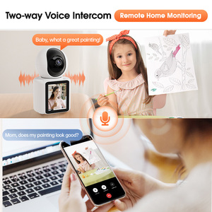 Caméra de sécurité intelligente d'intérieur avec écran OLED et appel vidéo bidirectionnel pour la surveillance des enfants, des animaux domestiques (chats, chiens), compatible Android et PC, idéale pour les hôtels - Product Image 4