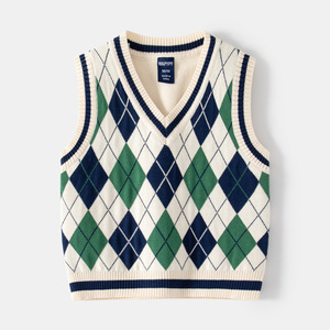 Gilet tricoté pour enfants automne-hiver 2025 – Nouveauté <span class=keywords><strong>pull</strong></span> col en V pour garçons – Gilet tricoté tendance pour enfants - Product Image 3