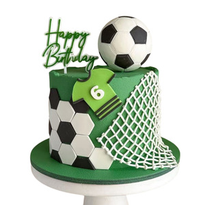Adornos Reutilizables y Ecológicos <span class=keywords><strong>de</strong></span> Acrílico para <span class=keywords><strong>Pastel</strong></span> <span class=keywords><strong>de</strong></span> Cumpleaños para Niños y Hombres, Diseño Moderno <span class=keywords><strong>de</strong></span> Fútbol - Product Image 5