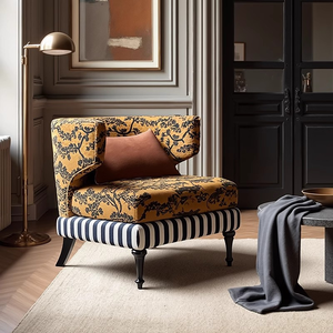 <span class=keywords><strong>Fauteuil</strong></span> de salon Longstar, <span class=keywords><strong>fauteuil</strong></span> confortable en velours, <span class=keywords><strong>fauteuil</strong></span> à motif <span class=keywords><strong>jaune</strong></span> et noir accrocheur pour le salon - Product Image 3