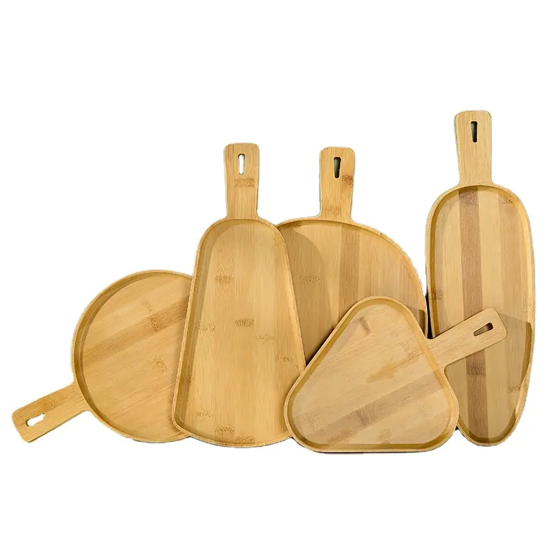 Bamboo wood pizza plate restaurant steak bakery restaurant tray hotel simple bamboo plate