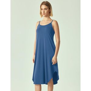 Chemise de nuit en bambou pour femme, robe de nuit sans manches avec poches, bretelles spaghetti, vêtements de nuit pour femme - Product Image 3