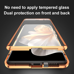 Recién llegado, funda de teléfono con marco de metal magnético de doble cara fuerte de cuero vegano, protector de pantalla 360 para <span class=keywords><strong>honor</strong></span> 60pro/100 pro <span class=keywords><strong>80</strong></span> <span class=keywords><strong>se</strong></span> - Product Image 2